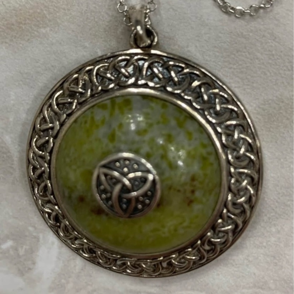 Vintage Silver Celtic Shield Necklace